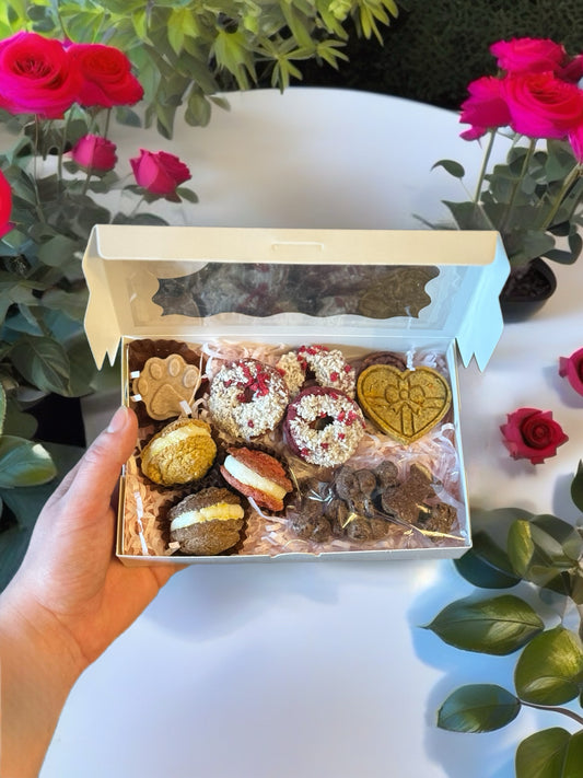 Luxury Dog Treat Selection Gift Box - Doughnuts, Biscuits & Macarons