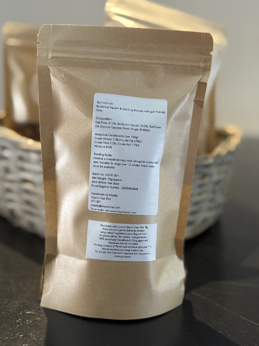 Gut Instincts - Butternut Squash & Oat Bone Biscuits 70g