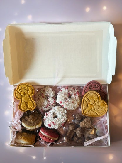 Luxury Dog Treat Selection Gift Box - Doughnuts, Biscuits & Macarons