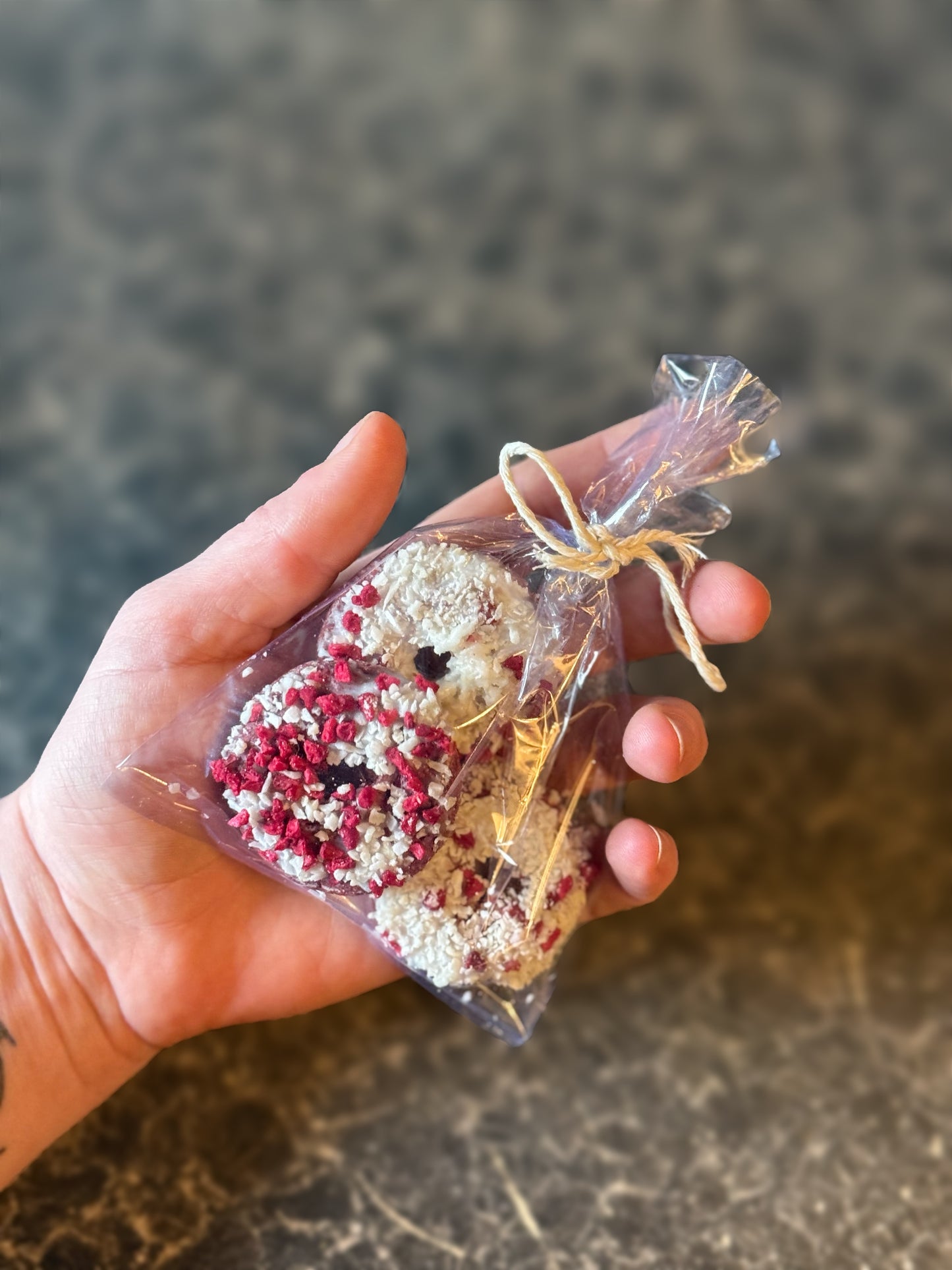 Mini Dog Doughnuts, Natural Red Velvet Dog Treats, Handmade Dog Snack - Gift - 3 Pack