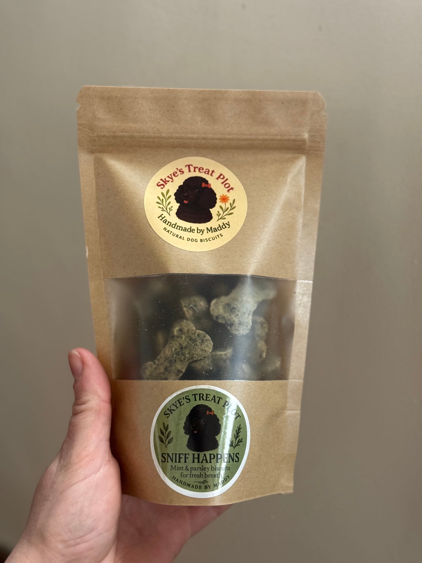 Sniff Happens – Parsley & Mint Dog Biscuits (70g)