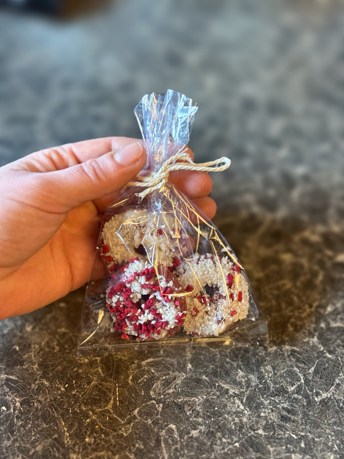 Mini Dog Doughnuts, Natural Red Velvet Dog Treats, Handmade Dog Snack - Gift - 3 Pack