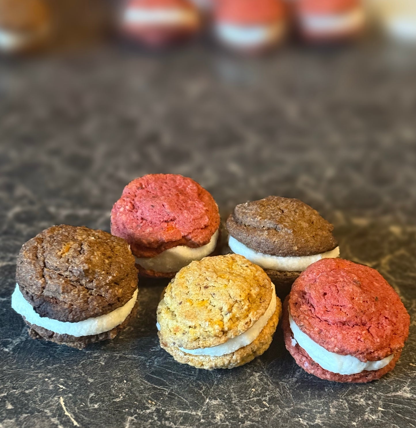 Dog Macarons – Puparons – Valentine Dog Treats – Coconut Filling – 3 Pack